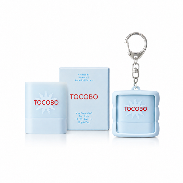 Mini Cotton Soft Sun Stick SPF50+ PA++++ con Mini Sun Stick Keyring Sky Blue